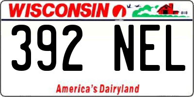 WI license plate 392NEL