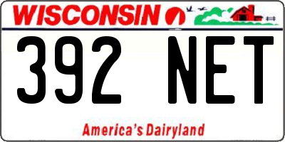 WI license plate 392NET