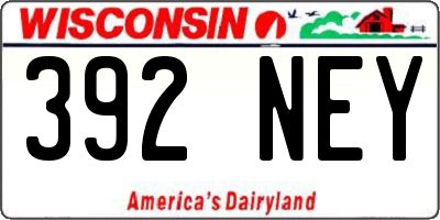 WI license plate 392NEY