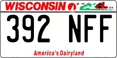 WI license plate 392NFF
