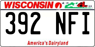 WI license plate 392NFI