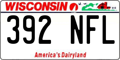 WI license plate 392NFL