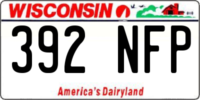 WI license plate 392NFP