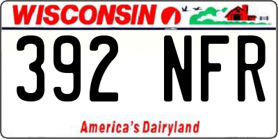 WI license plate 392NFR