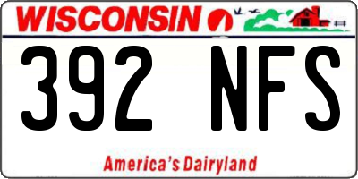 WI license plate 392NFS