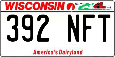 WI license plate 392NFT