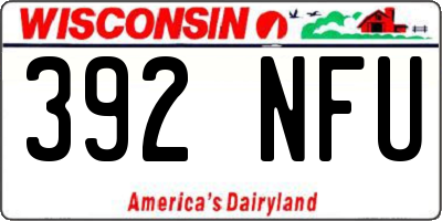 WI license plate 392NFU