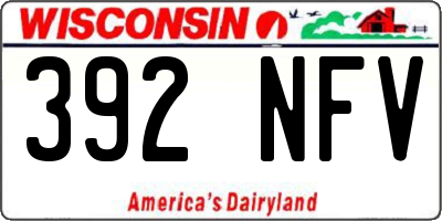 WI license plate 392NFV