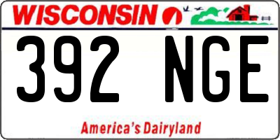 WI license plate 392NGE