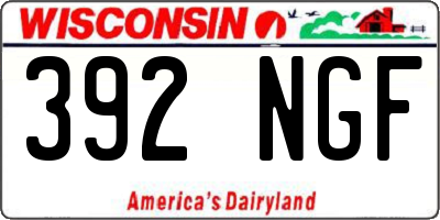 WI license plate 392NGF