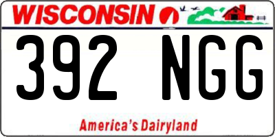 WI license plate 392NGG