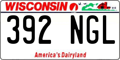 WI license plate 392NGL