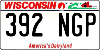 WI license plate 392NGP