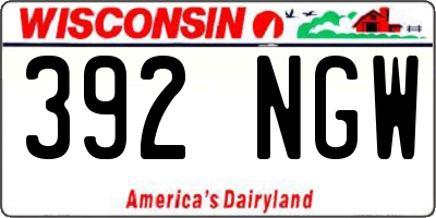 WI license plate 392NGW