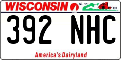 WI license plate 392NHC