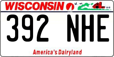 WI license plate 392NHE
