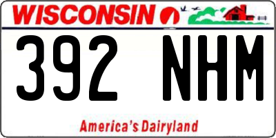 WI license plate 392NHM
