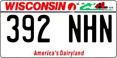 WI license plate 392NHN