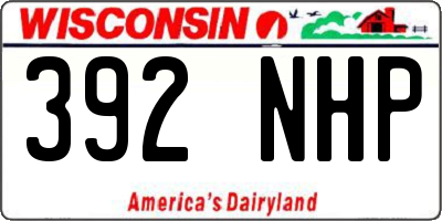 WI license plate 392NHP