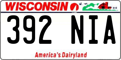WI license plate 392NIA
