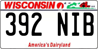 WI license plate 392NIB