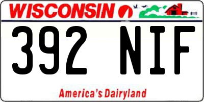 WI license plate 392NIF