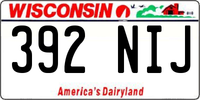 WI license plate 392NIJ