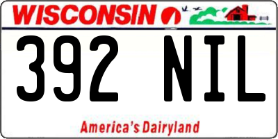 WI license plate 392NIL