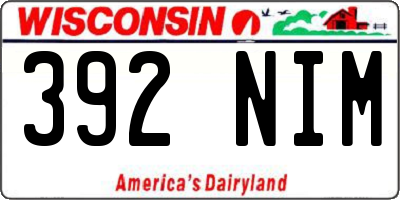 WI license plate 392NIM