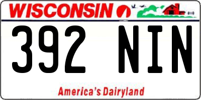 WI license plate 392NIN