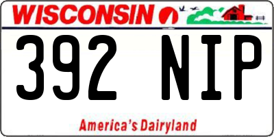WI license plate 392NIP