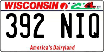 WI license plate 392NIQ