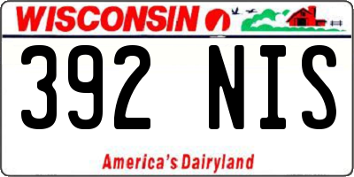 WI license plate 392NIS