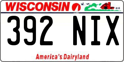 WI license plate 392NIX