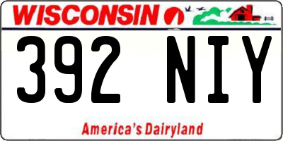WI license plate 392NIY
