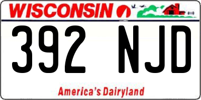 WI license plate 392NJD