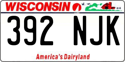 WI license plate 392NJK