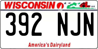 WI license plate 392NJN