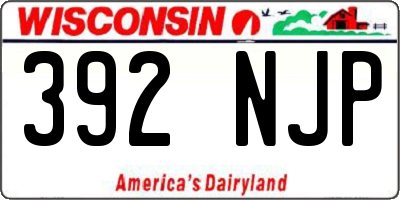 WI license plate 392NJP