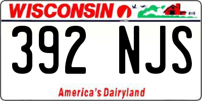 WI license plate 392NJS