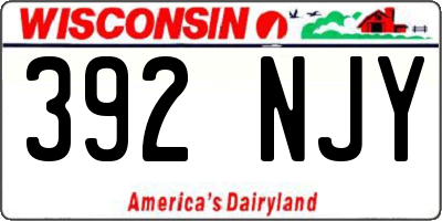 WI license plate 392NJY