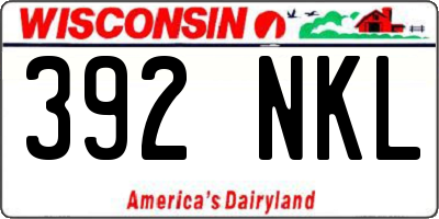 WI license plate 392NKL