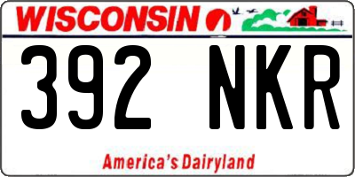 WI license plate 392NKR