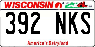 WI license plate 392NKS