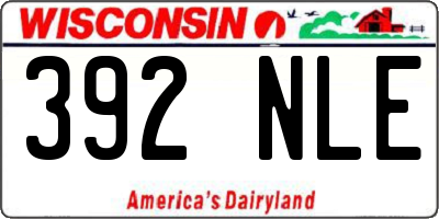 WI license plate 392NLE