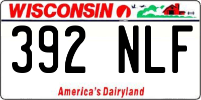 WI license plate 392NLF