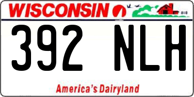WI license plate 392NLH