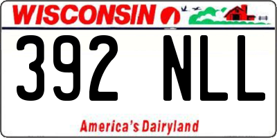 WI license plate 392NLL