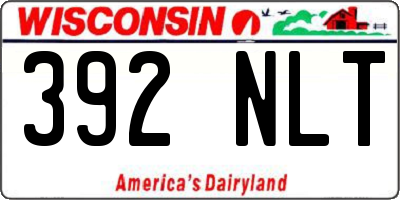 WI license plate 392NLT