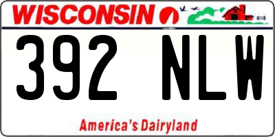 WI license plate 392NLW